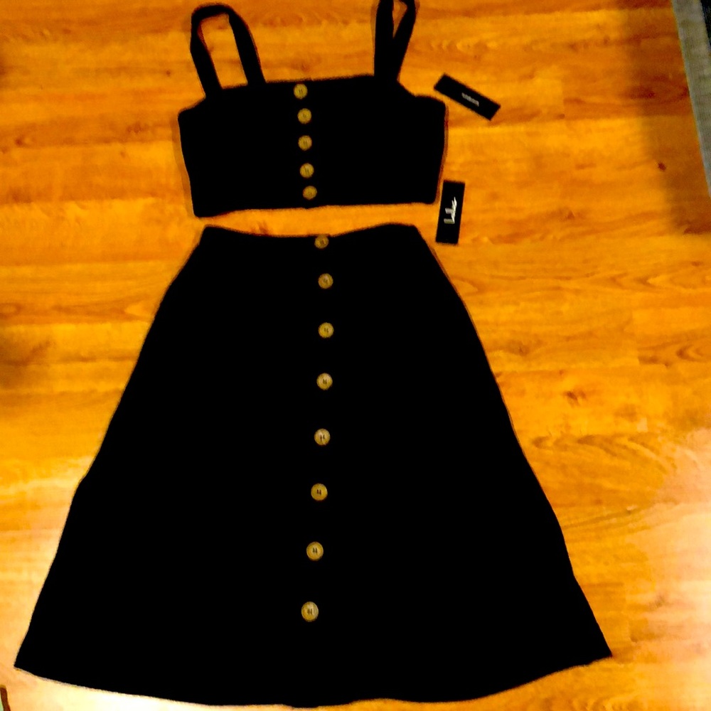 Black button down 2 piece